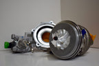 A close up of some parts on the floor