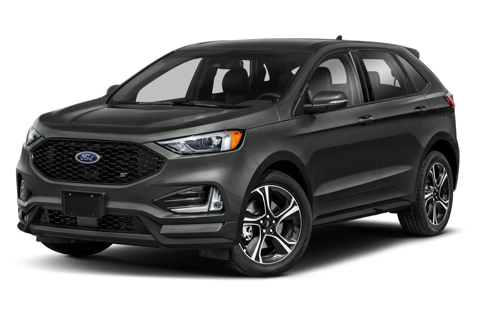 A gray ford edge is shown in front of a black background.