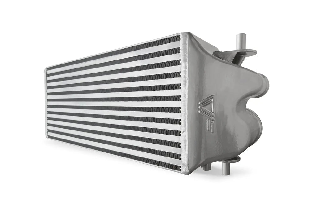 A close up of the side of a car radiator