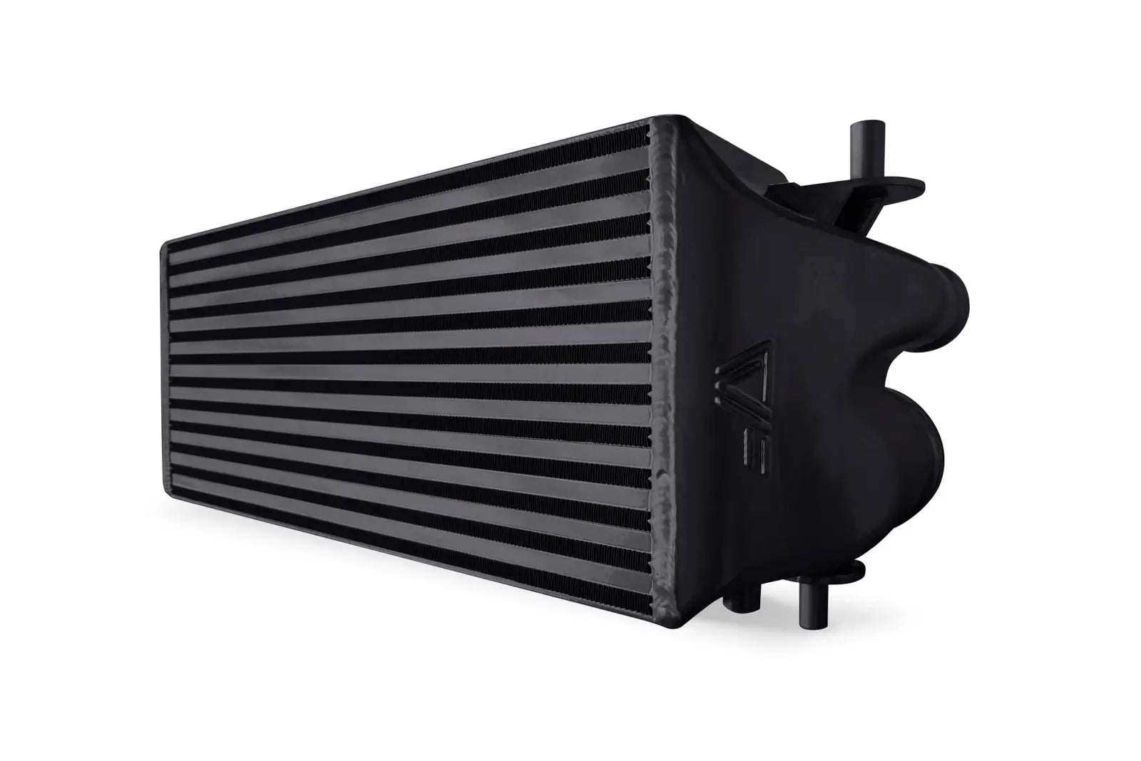 A close up of the side of an air-to-water intercooler