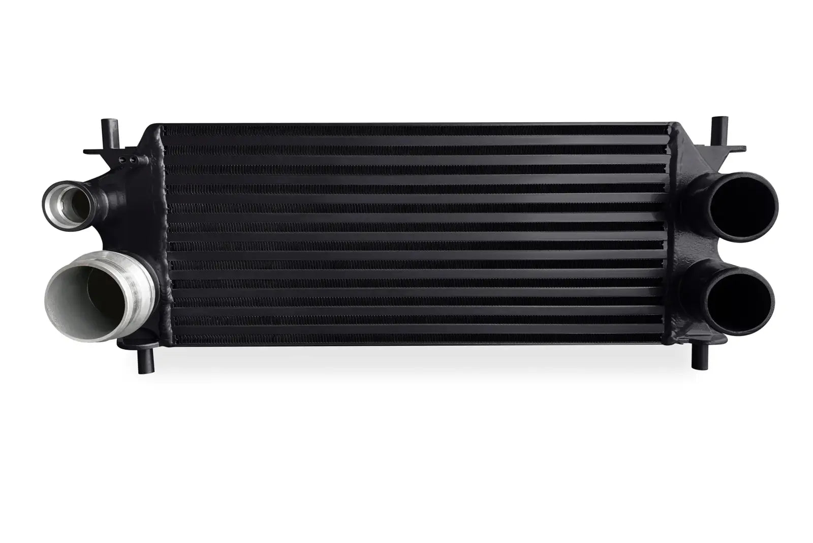A black radiator is shown on the side of a car.