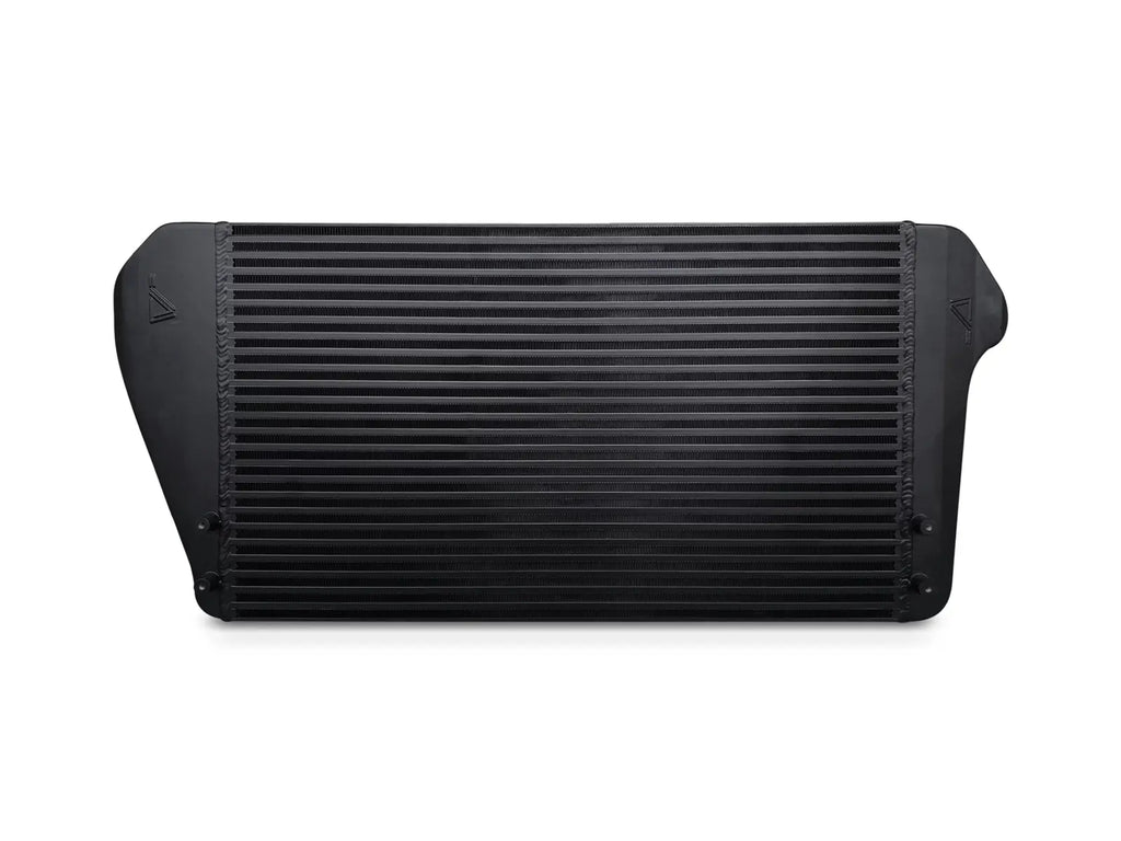 A black radiator is shown on the side of a car.