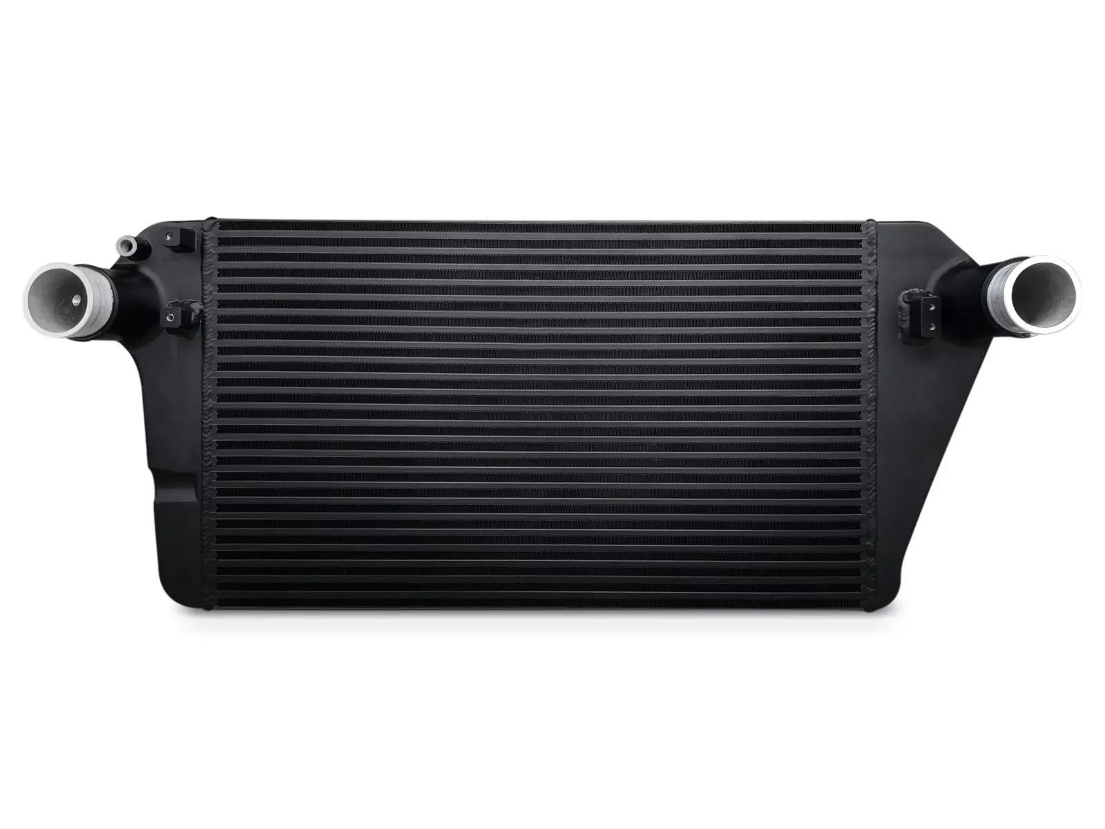 A black radiator is shown on the side of a car.