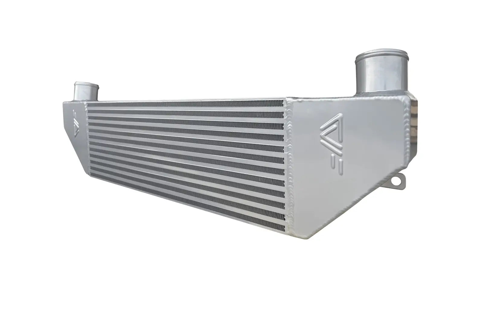 A silver radiator is shown with the word " delta " on it.