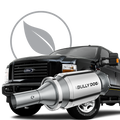 A truck with the exhaust system of a car.