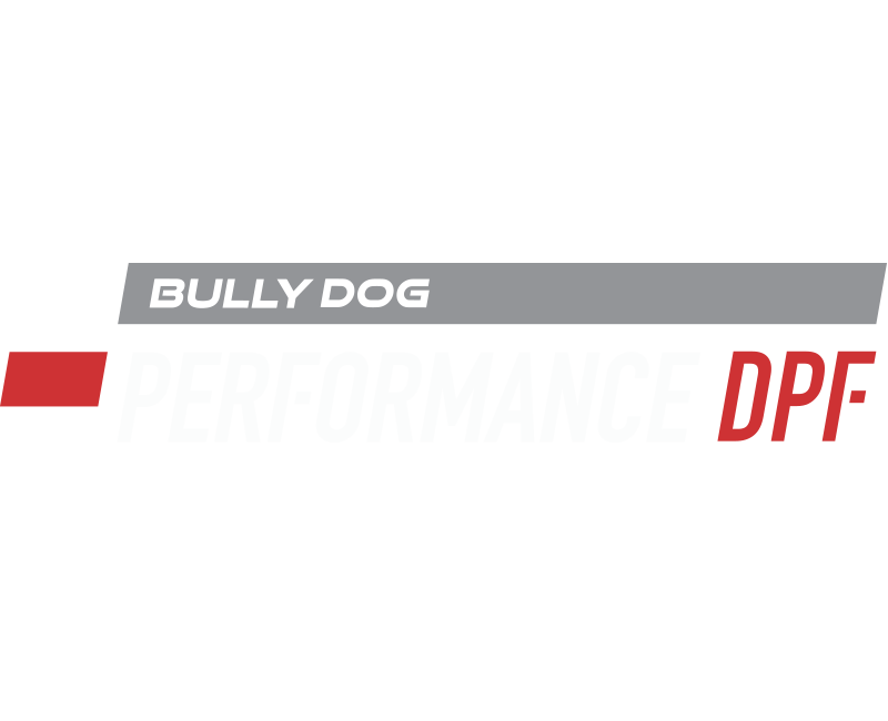 A black and white logo for bully dog performance products.