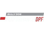 A black and white logo for bully dog performance products.