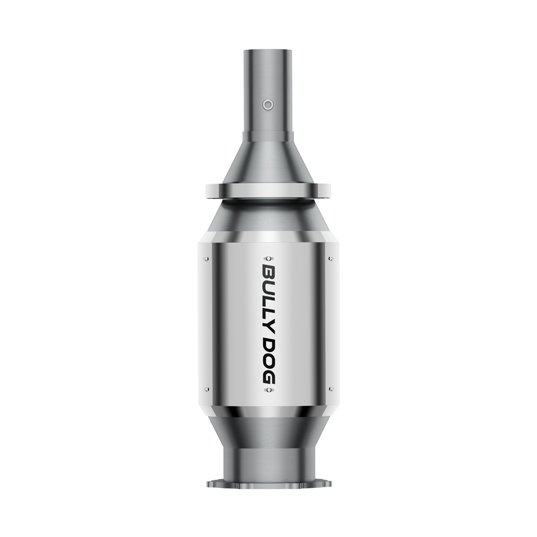A silver metal pipe with the word " bullets ".